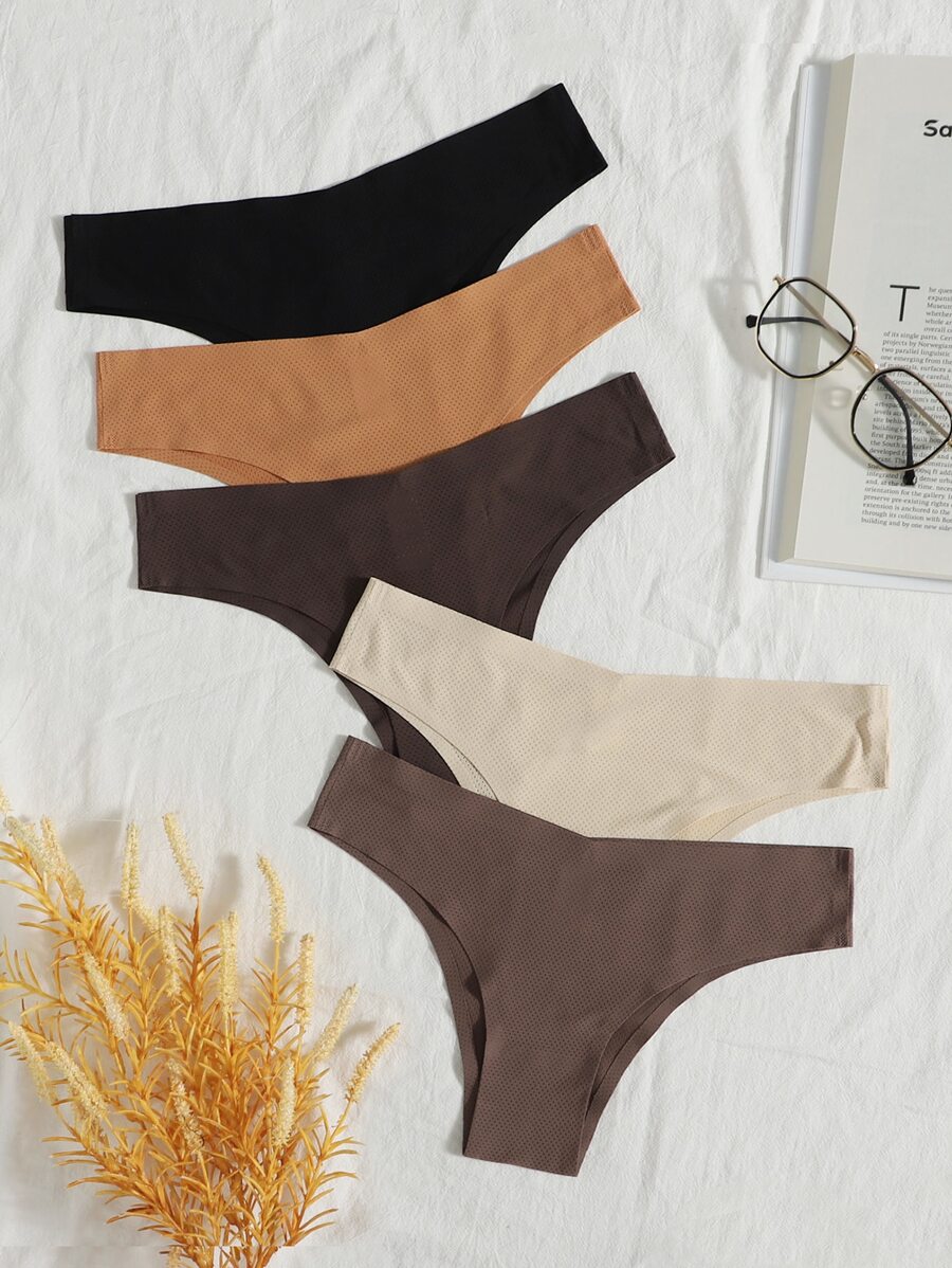 5 piezas Set bragas unicolor invisible - Multicolor - Ver 1