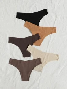 5 piezas Set bragas unicolor invisible - Multicolor - Ver 2