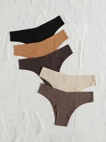 5 piezas Set bragas unicolor invisible - Multicolor - Ver 3