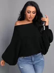 سترات ياقة غير متماثل اكمام بيشوب