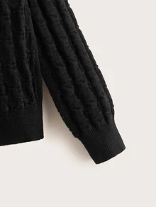 SHEIN Boys Button Front Cardigan - Black - View 4