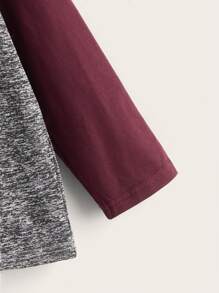 SHEIN Young Boy Marled Color Block Raglan Sleeve Tee - Multicolor - View 3