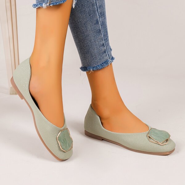 

Metal Decor Textured Flats, Green