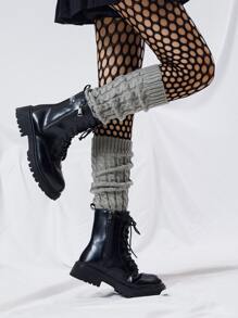 1pair Hollow Out Fishnet Socks & Leg Warmers - Multicolor - View 3