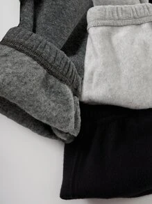 SHEIN Unity 3pcs Letter Graphic Elastic Waist Thermal Lined Sweatpants Graduation,Back To School Outfits,Graduation,Teacher Outfits For Women,Back To School - Multicolor - View 4