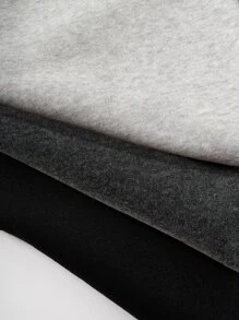 SHEIN Unity 3pcs Letter Graphic Elastic Waist Thermal Lined Sweatpants Graduation,Back To School Outfits,Graduation,Teacher Outfits For Women,Back To School - Multicolor - View 5