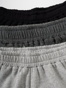 SHEIN Unity 3pcs Letter Graphic Elastic Waist Thermal Lined Sweatpants Graduation,Back To School Outfits,Graduation,Teacher Outfits For Women,Back To School - Multicolor - View 6