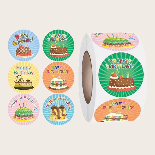 

1roll Birthday Gift Sticker, Multicolor