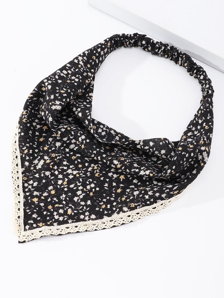 1 Khăn quàng cổ hình tam giác phối ren nổi dành cho nữ - Nhiều màu - Xem 1