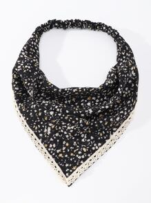 1 Khăn quàng cổ hình tam giác phối ren nổi dành cho nữ - Nhiều màu - Xem 2