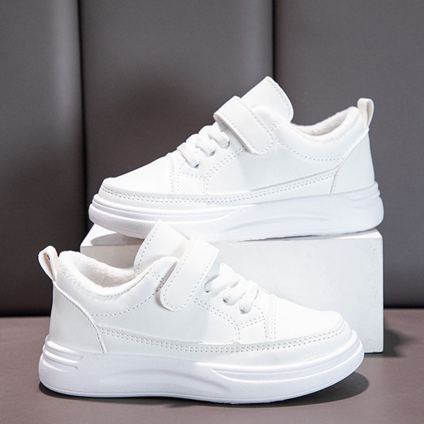 

Girls Minimalist Velcro Strap Flatform Sneakers, White