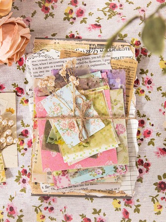 have a good day 30入組花朵印花隨機材料紙