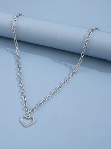 Collar con colgante en forma de corazón, regalo de San Valentín - Plateado - Ver 4