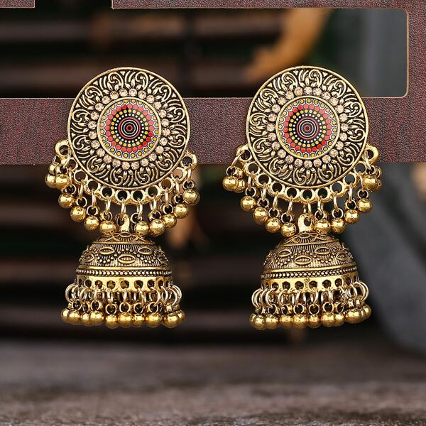 

Серьги со стразами Jhumka, Многоцветный