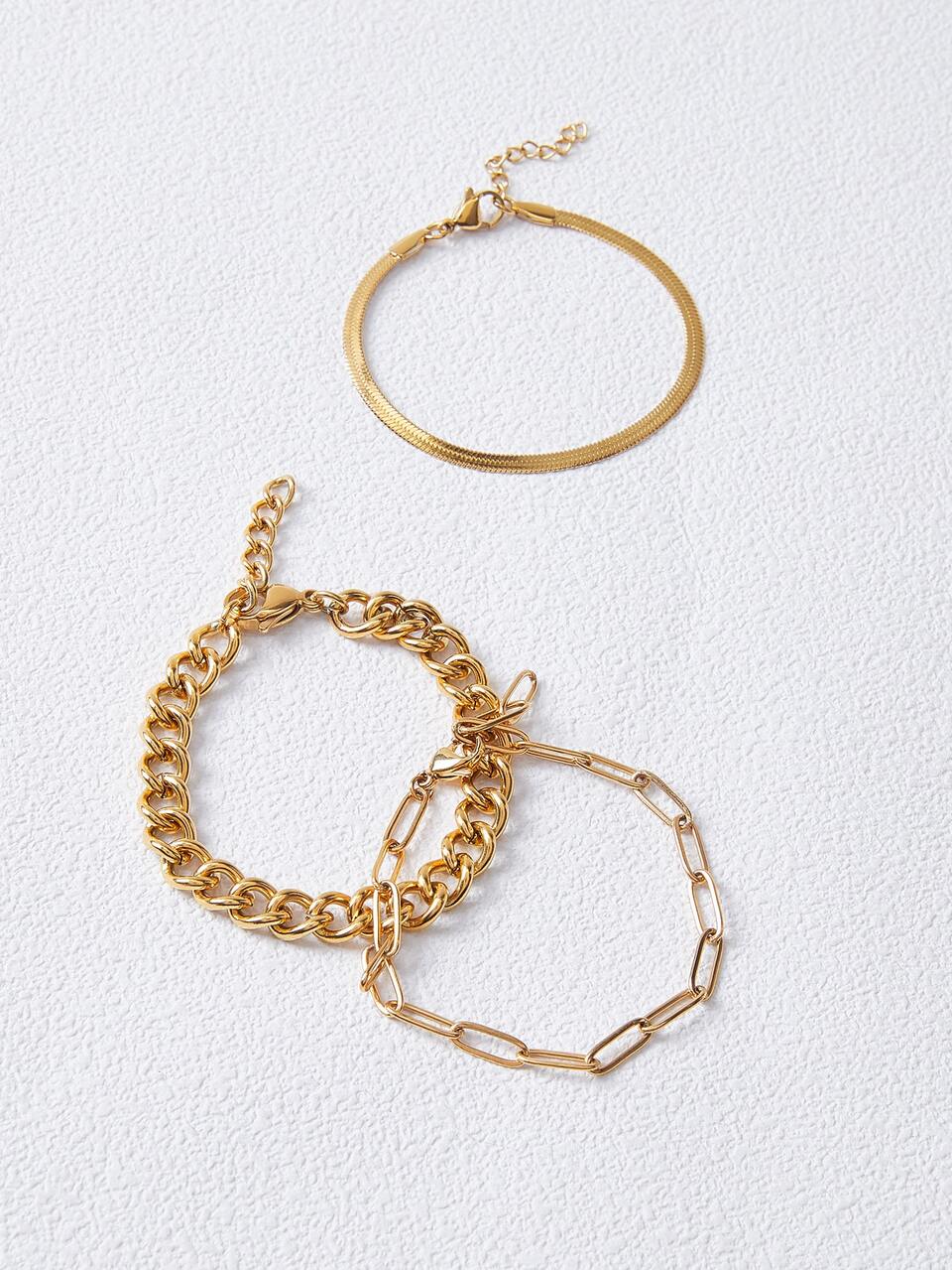 3PCS MINIMALIST LINK BRACELET