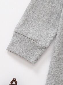 Conjunto de pijama top con estampado de slogan con pantalones de cuadros - Multicolor - Ver 6