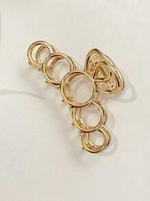 DAZY Geo Decor Hair Claw Casual Claw Clips Hair Clips Hair Jaw Clip Hair Clamps Hair Clutch Hair Catcher Clip - Gold - View 4