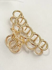 DAZY Geo Decor Hair Claw Casual Claw Clips Hair Clips Hair Jaw Clip Hair Clamps Hair Clutch Hair Catcher Clip - Gold - View 5