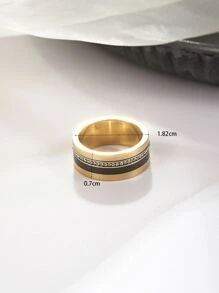 歐美風格空氣感套鑽可減壓抗焦慮戒指 女士不鏽鋼珠寶適合日常佩戴 - 彩色 - 查看 3
