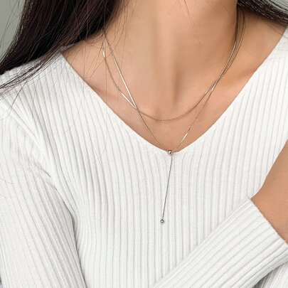 DAZY 珠子裝飾多層次項鍊