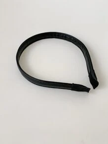 DAZY Minimalist PU Leather Headband Casual - Black - View 3