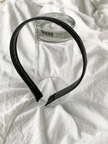 DAZY Minimalist PU Leather Headband Casual - Black - View 6