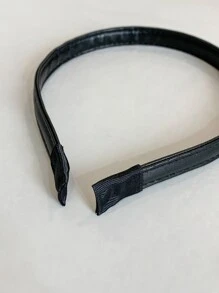 DAZY Minimalist PU Leather Headband Casual - Black - View 7