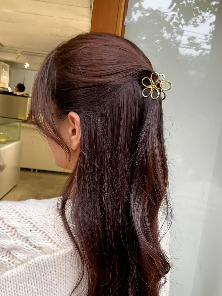 DAZY Flower Decor Hair Claw Casual Perfect Gift For Friends For Daily Use Claw Clips Hair Clips Hair Jaw Clip Hair Clamps Hair Clutch Hair Catcher Clip