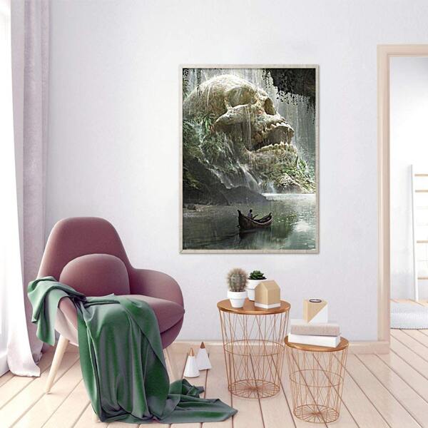 

Skull Pattern DIY Diamond Unframed Painting, Multicolor