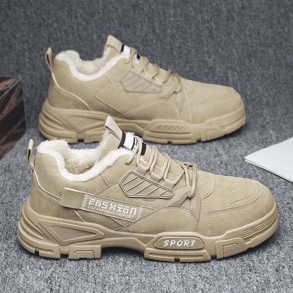 

Men Letter Graphic Lace-up Front Chunky Sneakers, Khaki