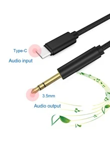 Cable Auxiliar Para Coche Tipo C - Negro - Ver 5