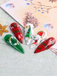 10sheets Christmas Cartoon Graphic Nail Transfer Foil - Multicolor - View 7