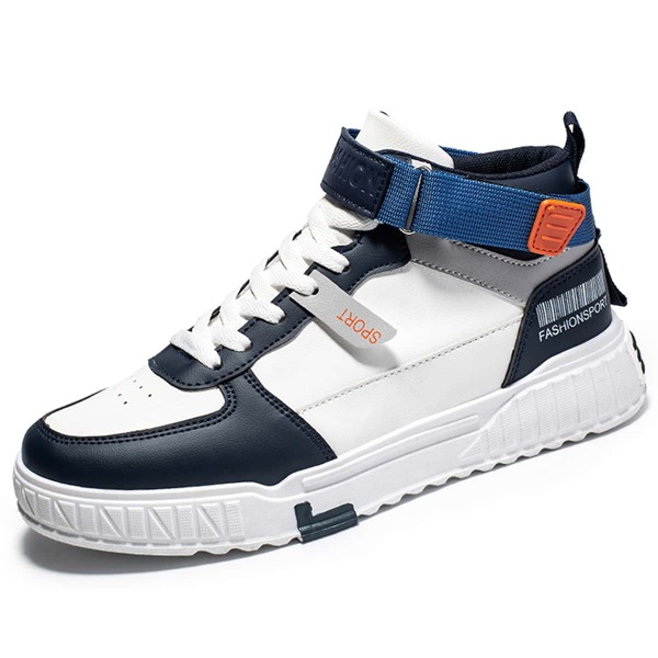 

Men Colorblock Letter Tab Decor High Top Sneakers, Multicolor