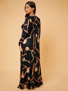 SHEIN SXY 錬條圖案開門襟外套和緊身連衣裙 - 彩色 - 查看 2