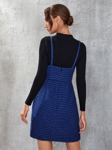 SHEIN Unity 後拉鍊吊帶連衣裙不附帶套頭毛衣 - 藍色 - 查看 2