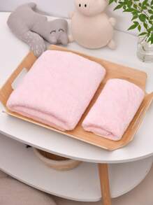 2 chiếc Chăn quấn trẻ em màu rắn - Hồng - Xem 3