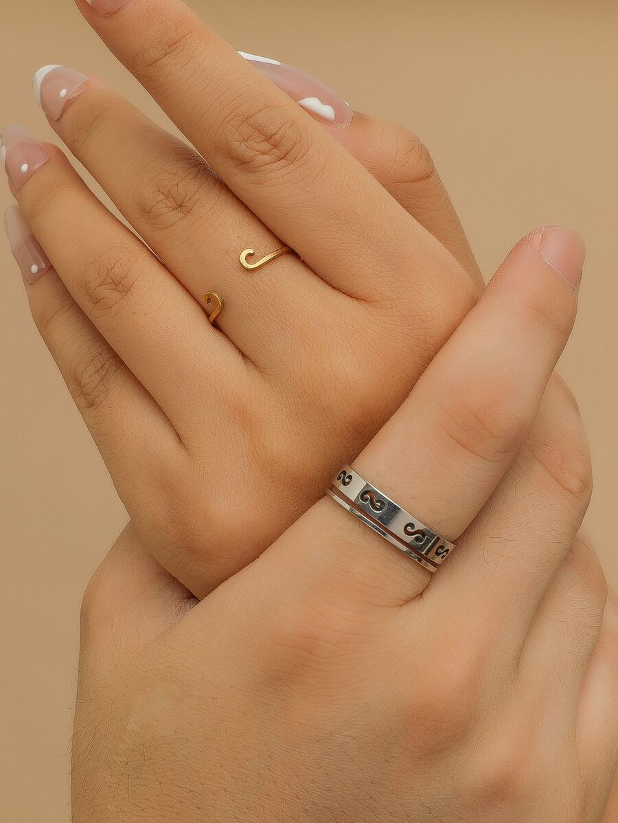 2pcs Couple Ring - Multicolor - View 1