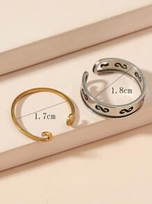 2pcs Couple Ring - Multicolor - View 4
