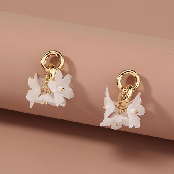 

Flower Decor Earrings, Multicolor