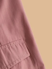 SHEIN Girls Colour Block Letter And Figure Graphic Pullover & Flap Pocket Joggers - Multicolor - View 3