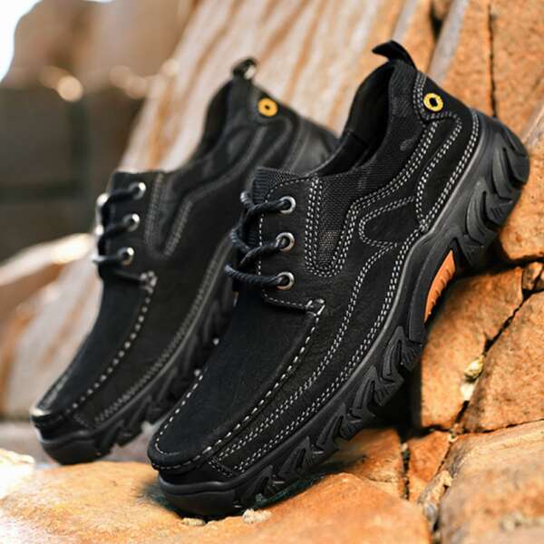 

Men Lace-up Front Low Top Sneakers, Black