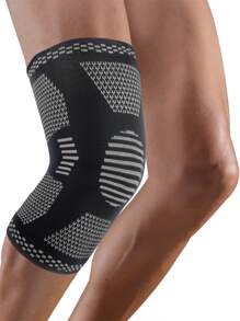 1入組條紋圖案運動膝蓋墊 - 黑色 - 查看 1