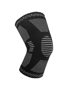 1入組條紋圖案運動膝蓋墊 - 黑色 - 查看 3