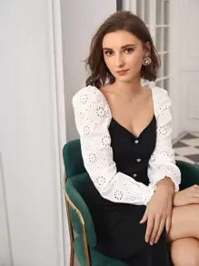 SHEIN Unity WOOL-MIX FITTED JUMPER DRESS - Black - View 3