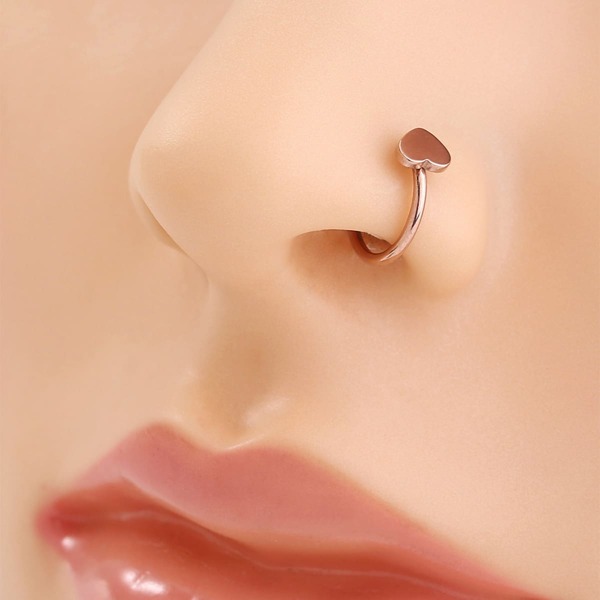 

Heart Detail Nose Cuff, Rose gold