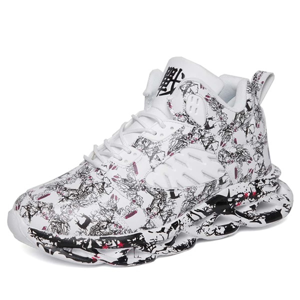 

Men Graffiti Print High Top Sneakers, Multicolor