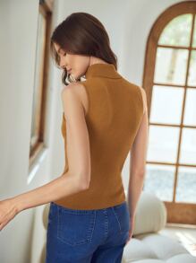 MOTF PREMIUM MERINO WOOL BLEND TURTLENECK KNIT TOP - Brown - View 2