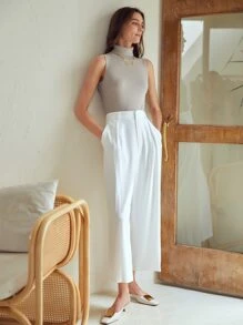 MOTF PREMIUM MERINO WOOL BLEND TURTLENECK KNIT TOP - Light Grey - View 7