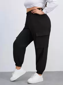 SHEIN EZwear Plus Flap Pocket Cargo Pants
