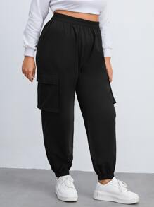 SHEIN EZwear Plus Flap Pocket Cargo Pants